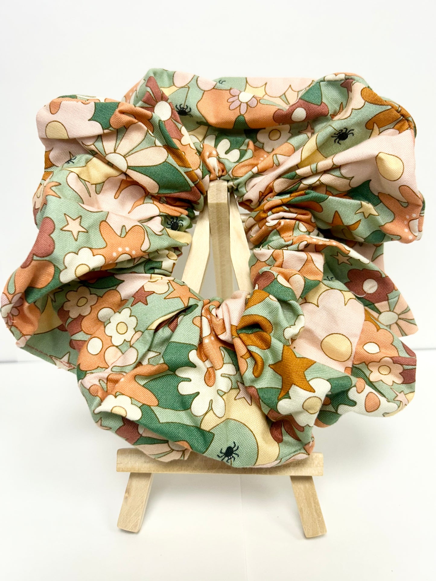 bright floral scrunchie