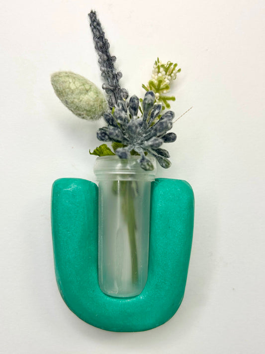 mini flower magnet - turquoise