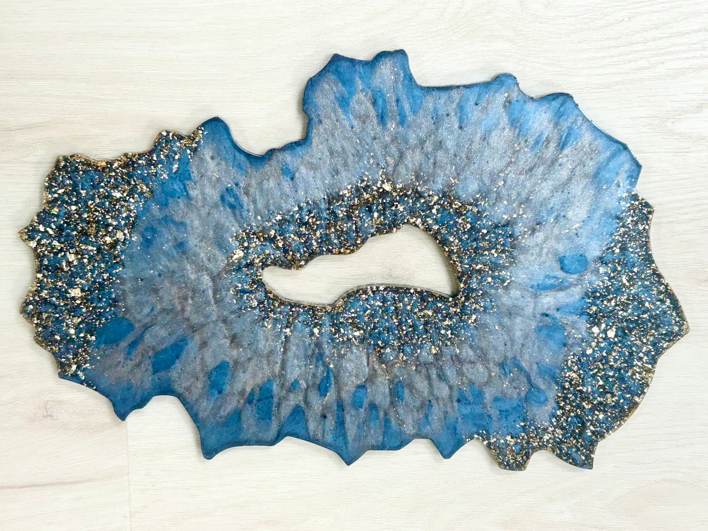 blue and gold geode