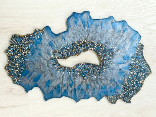 blue and gold geode