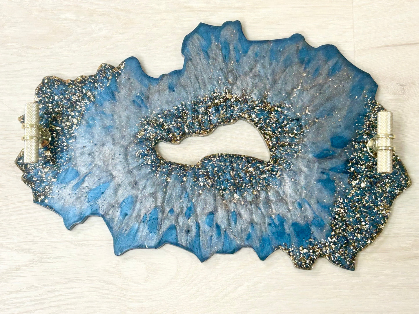 blue and gold geode