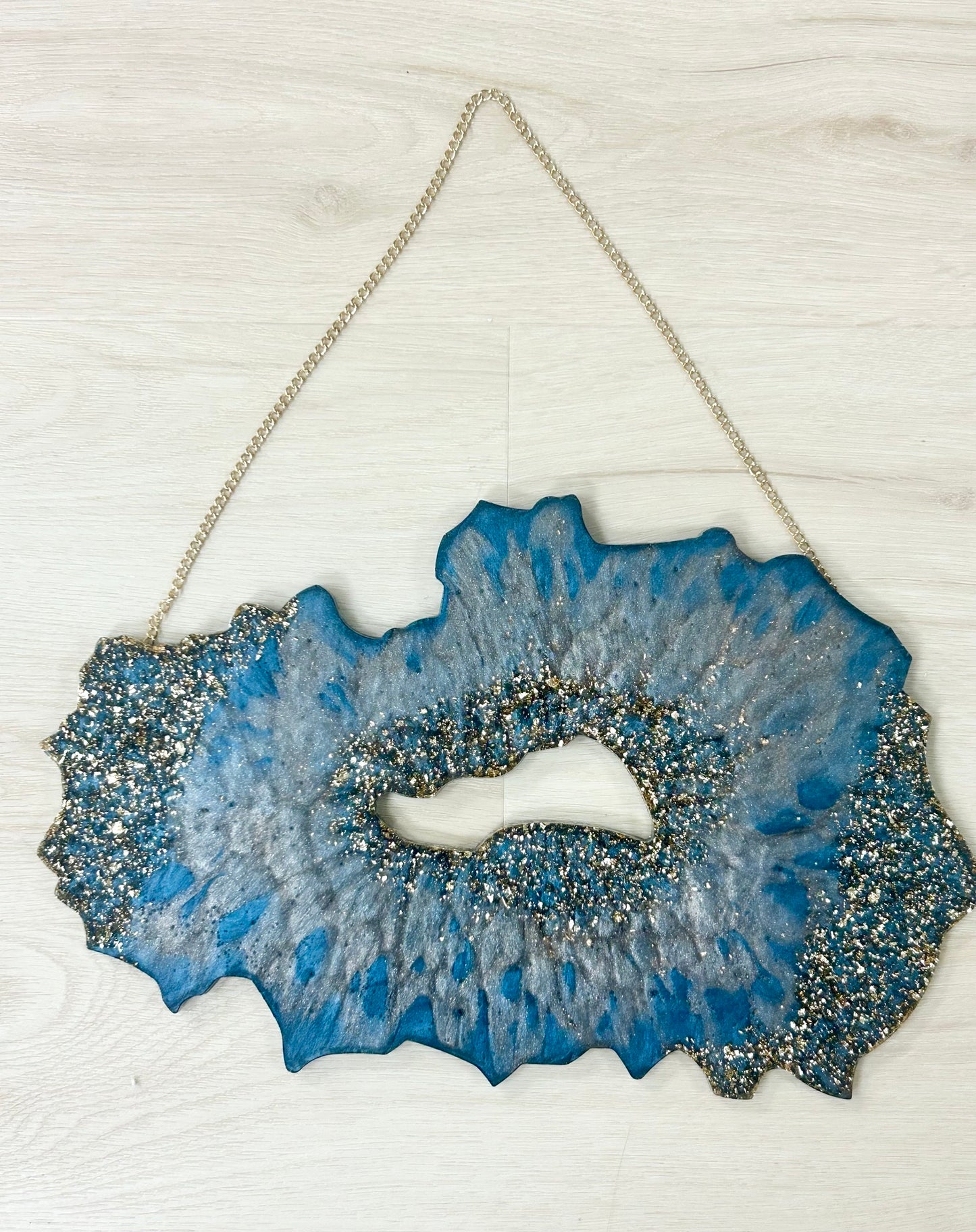 blue and gold geode